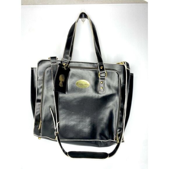 Bags By Lady Mae Handbags - Black Leather Laptop Bag Brief Case Hand Shoulder Bag Bags By Lady Mae